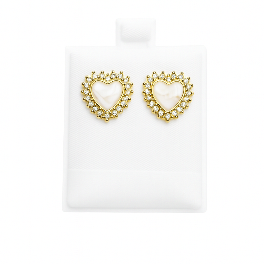 Hearts crystals studs
