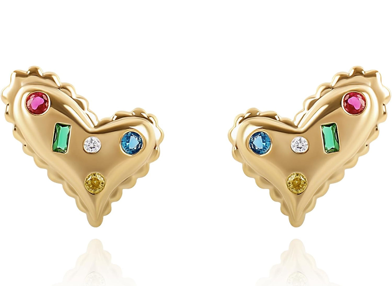 Medium hearts studs