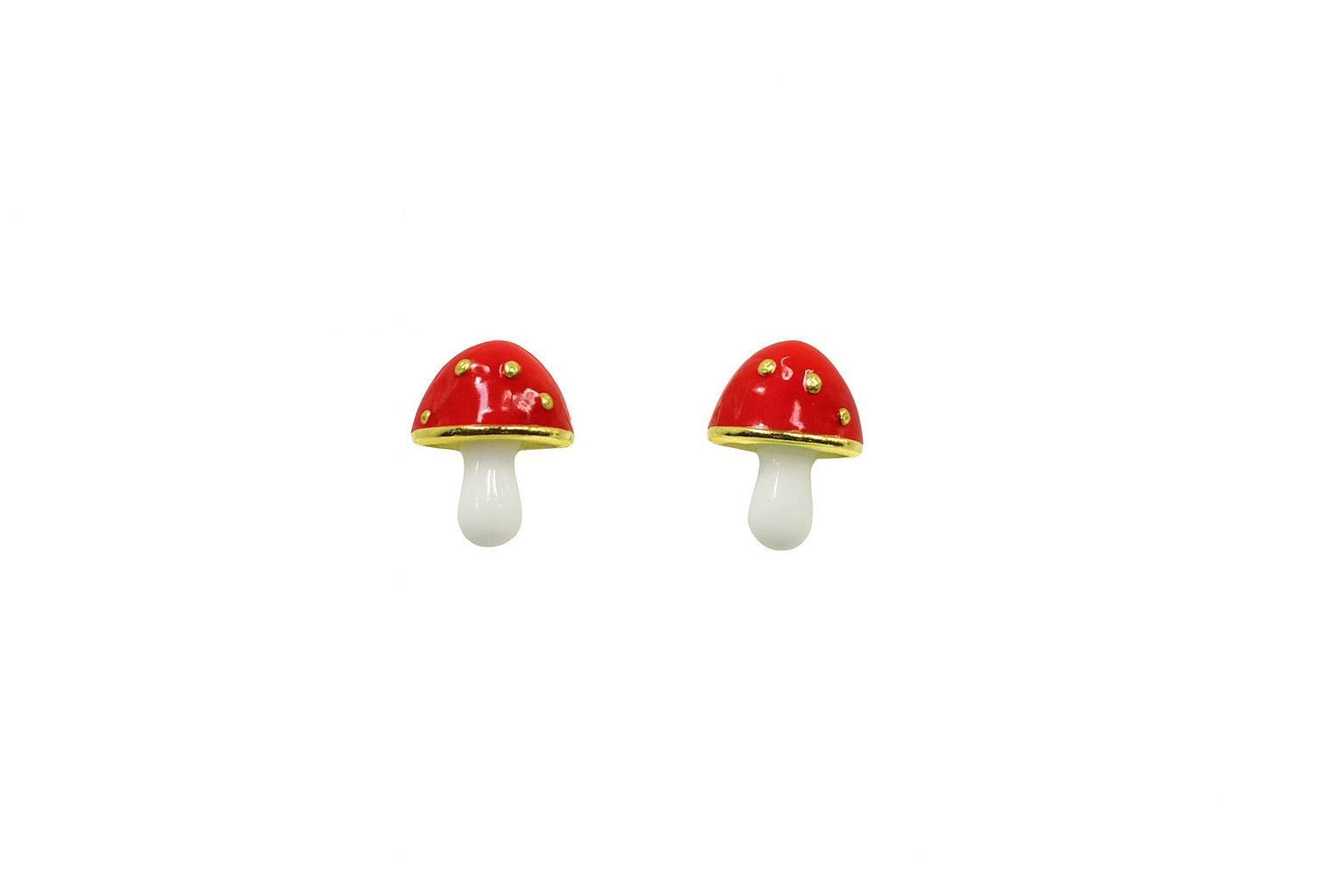 Red mushroom earrings