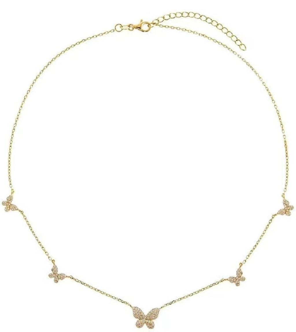 Gold butterfly necklace