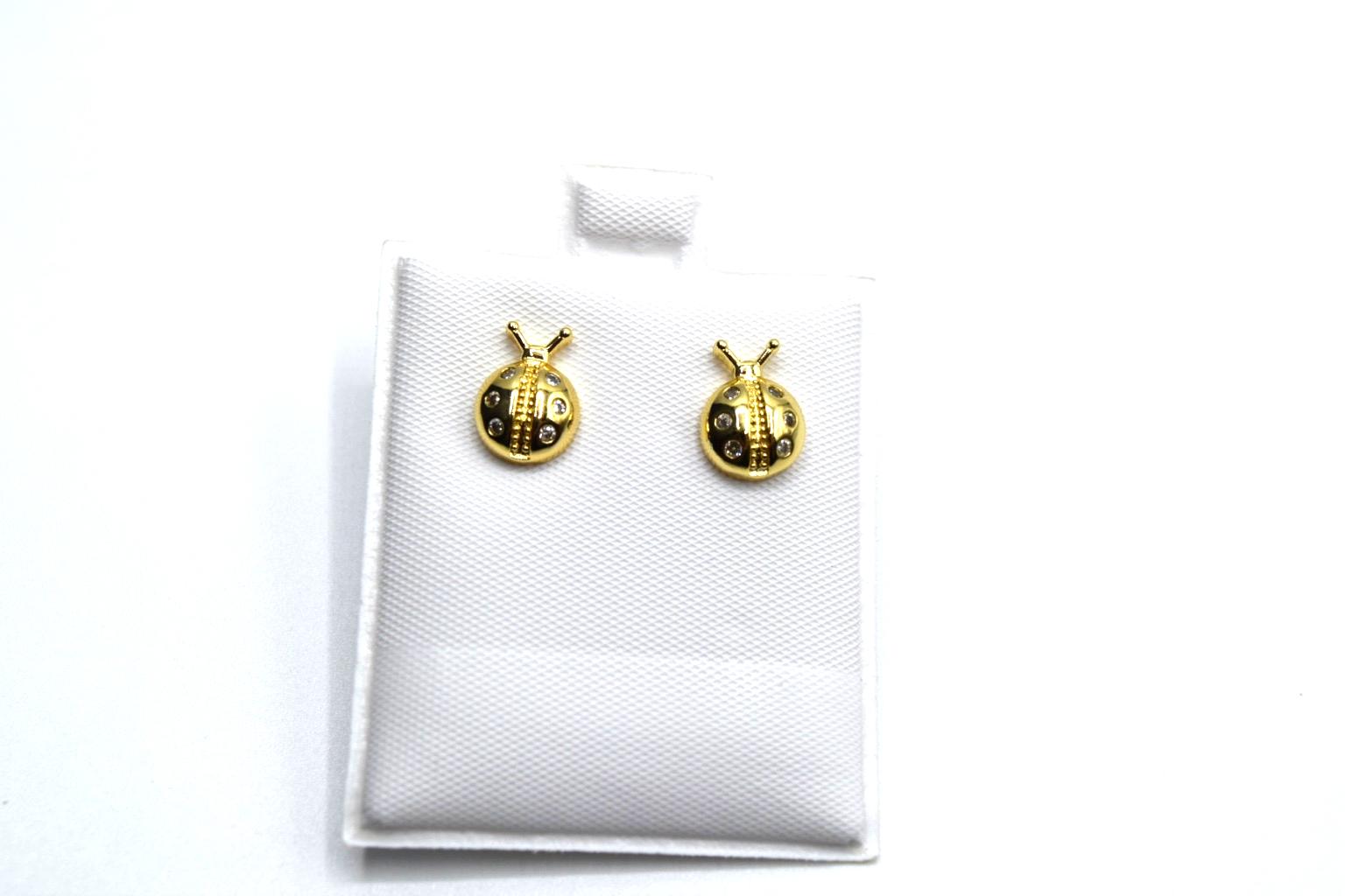 Lady bug studs white