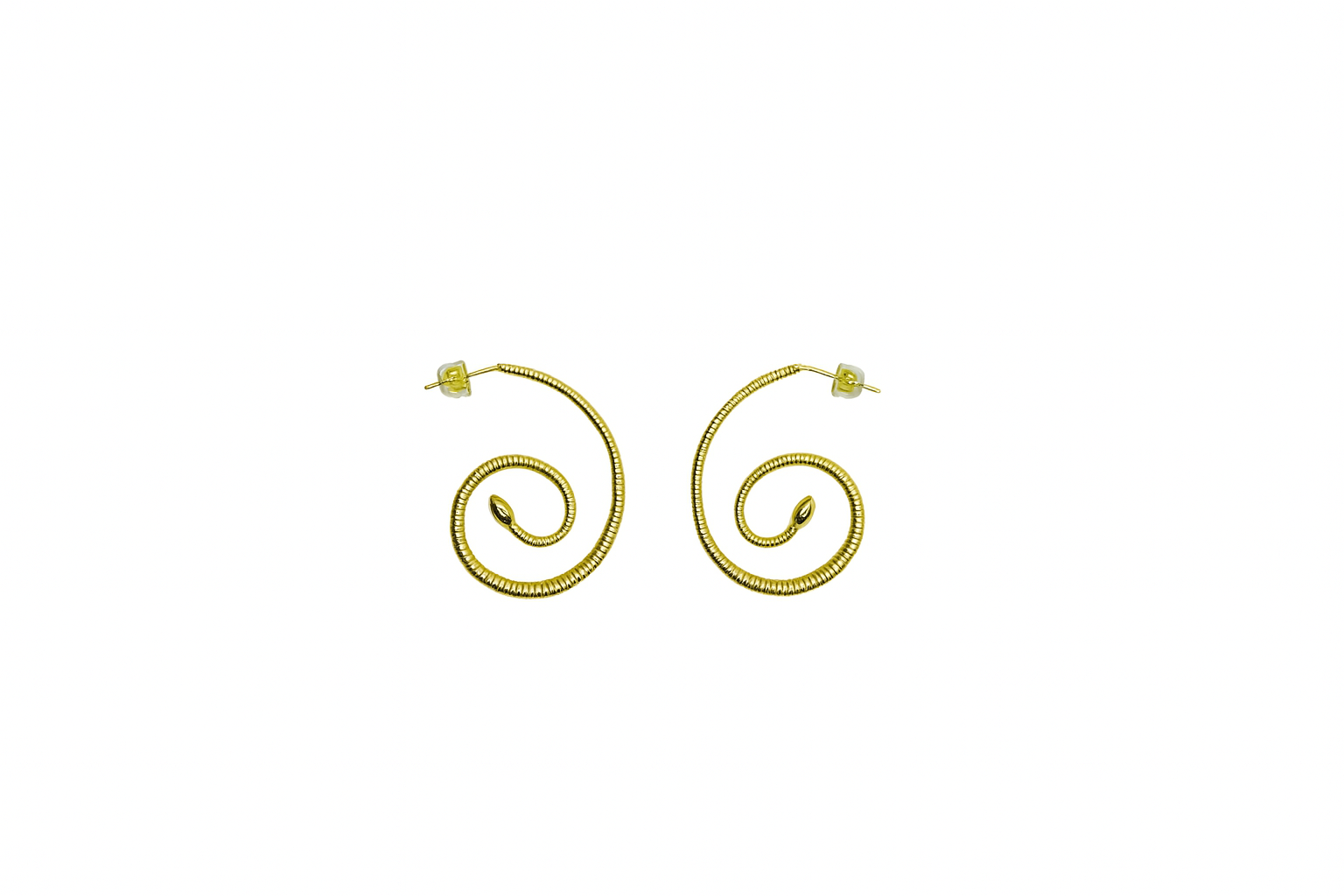 Gold spiral earrings