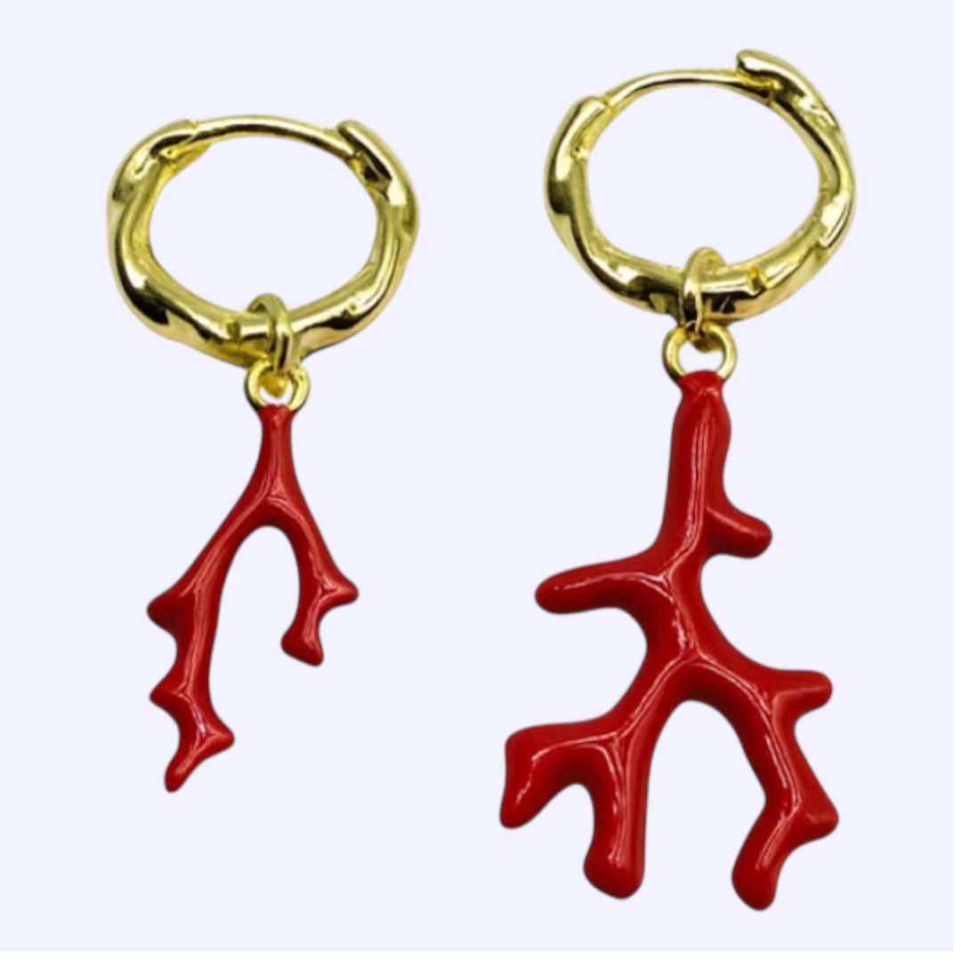 Coral earrings