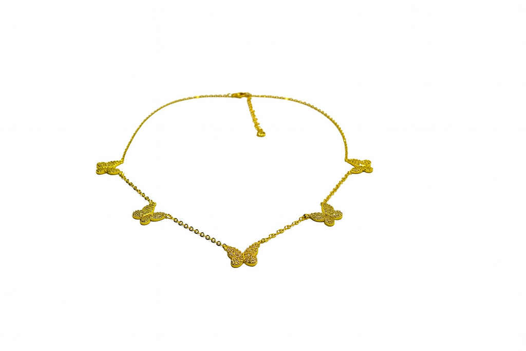 Gold butterfly necklace