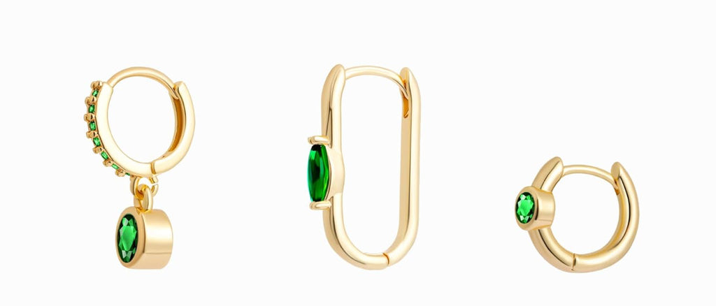 Green set earrings