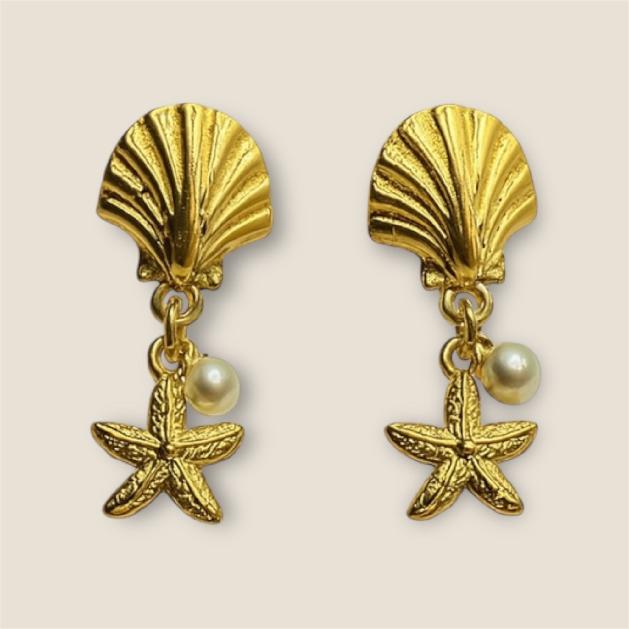 Shells/pearls earrings