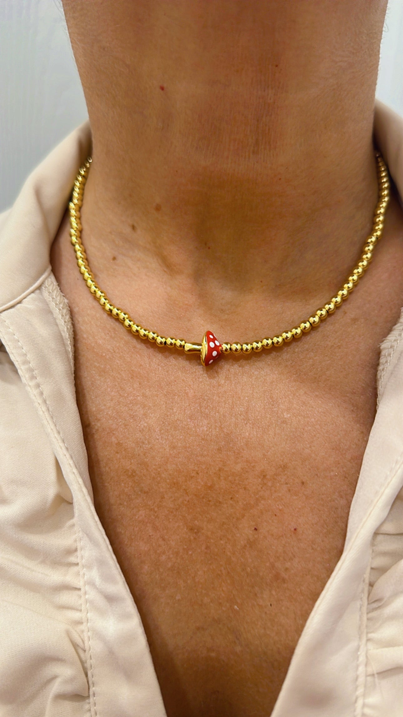 Red mushroom necklace