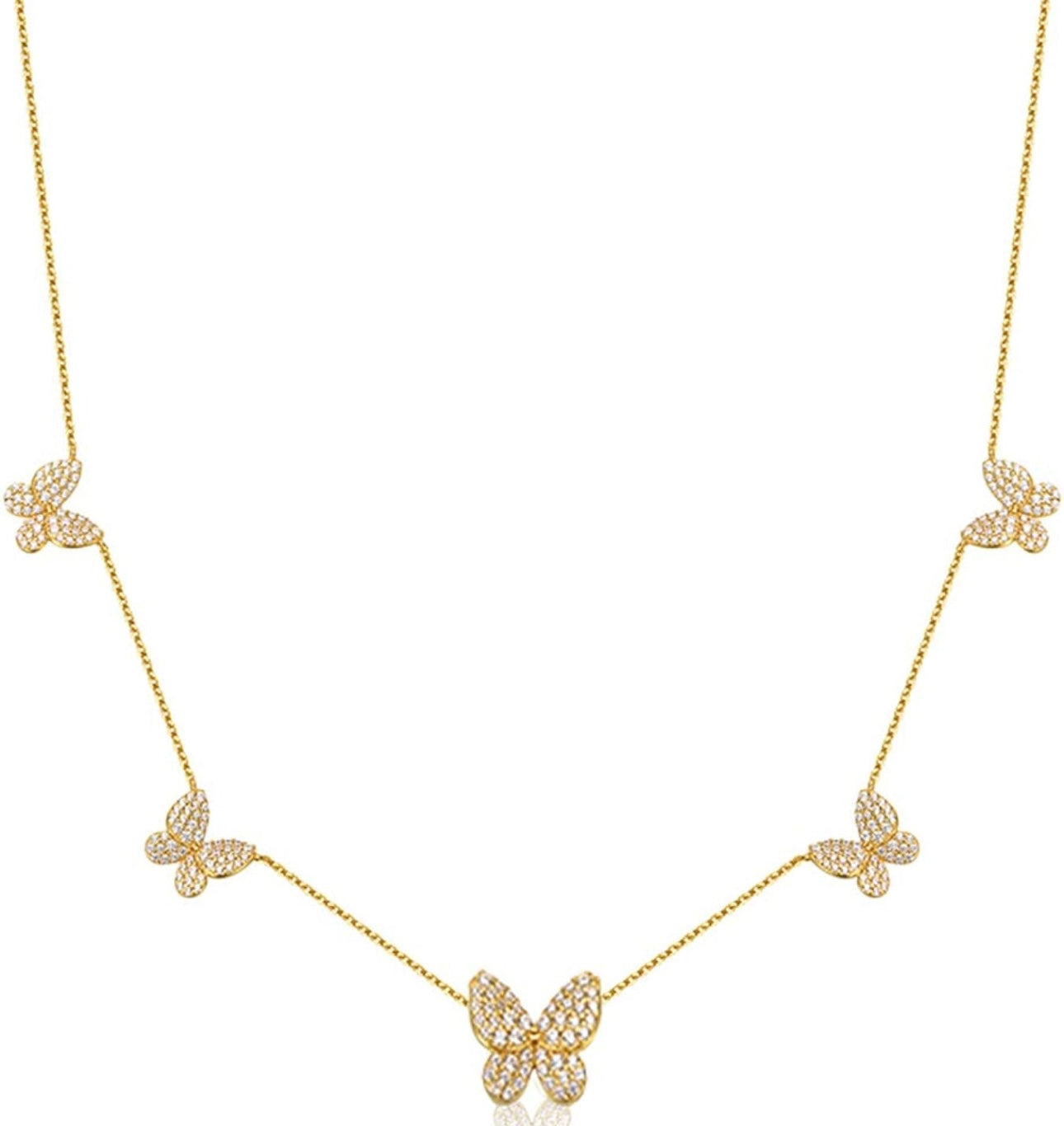 Gold butterfly necklace