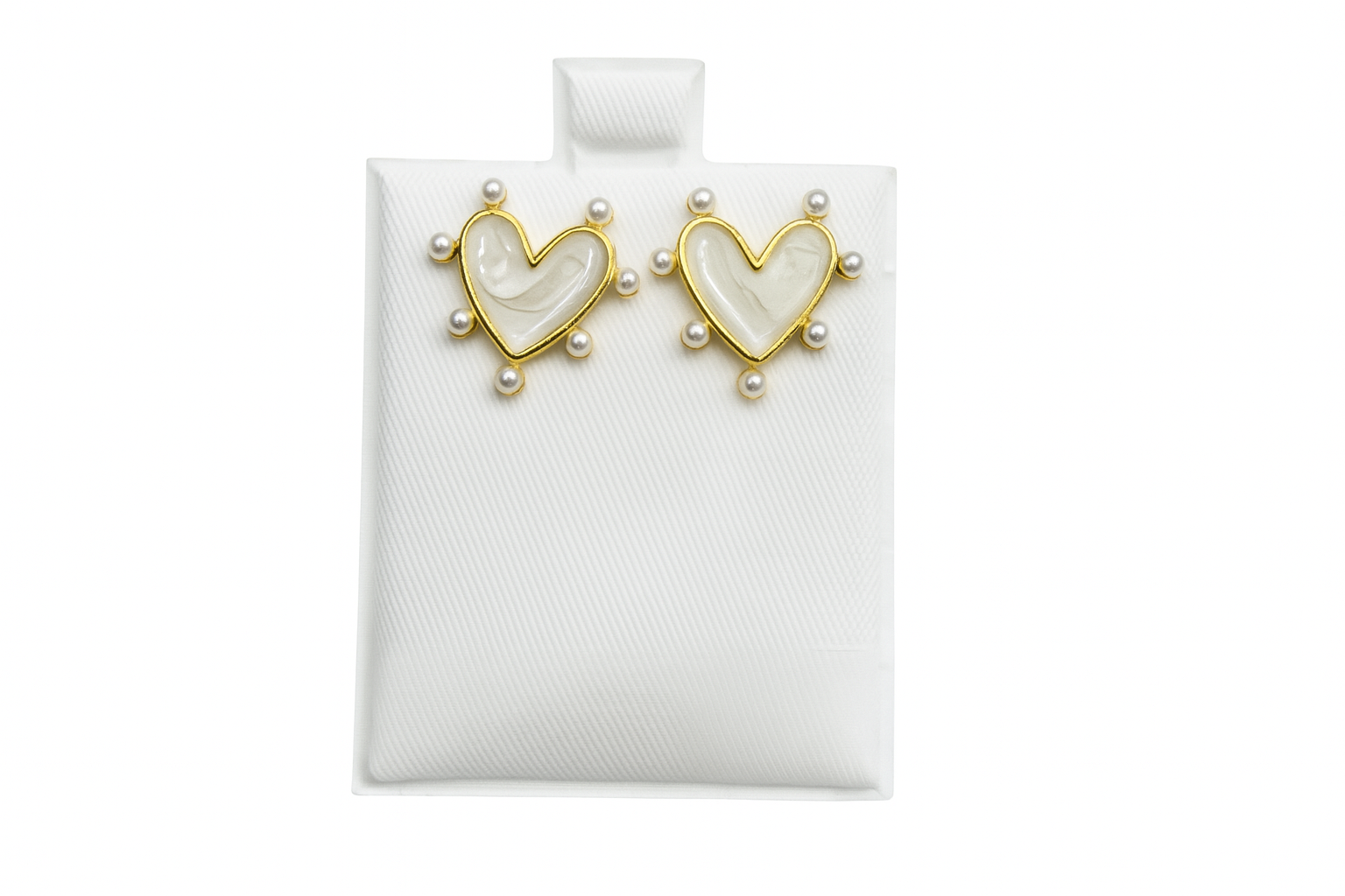 Nacar heart studs