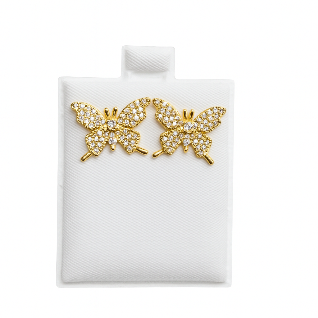 crystal butterfly studs