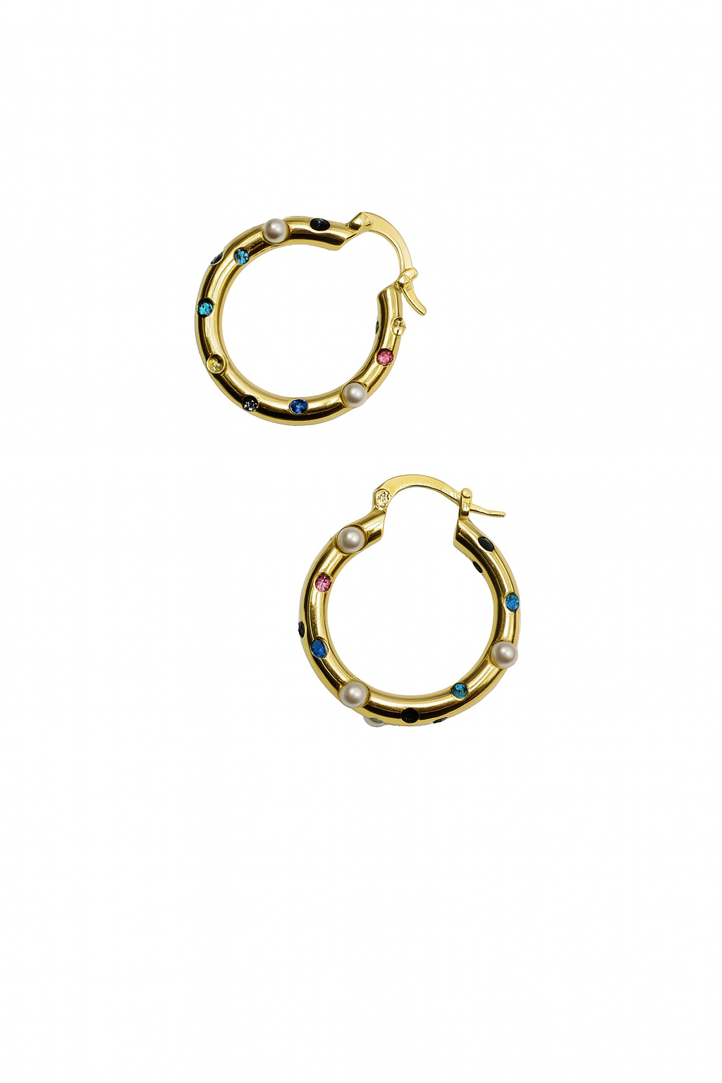 Pearls / colors hoops