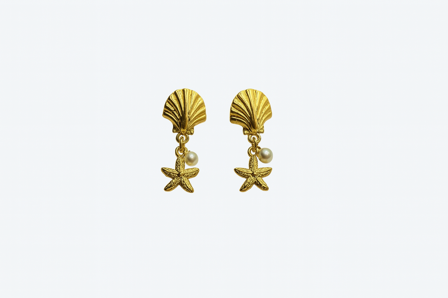 Shells/pearls earrings