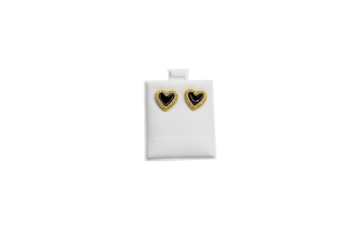 Heart-shaped black earrings